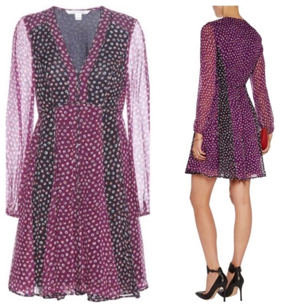 Diane von Furstenber Purple Ivetta Printed Silk dress
